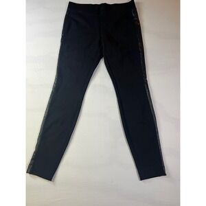 White House Black Market Womens Leggings Faux Leather Side Stripe Black S